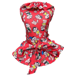 Vestido Laço Turma da Mônica Vermelha