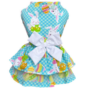 Vestido Coelho Quadriculado Azul