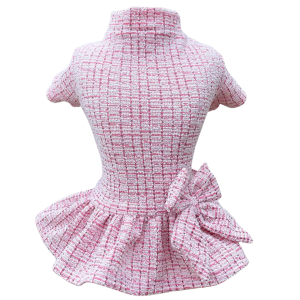 Vestido Tweed Rosa Brilho