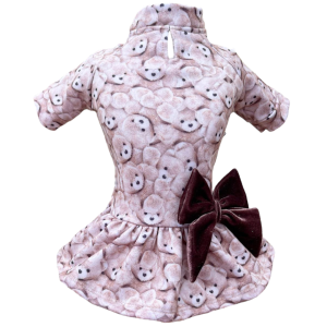 Vestido Moletom Ursinho Bege