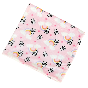Manta Fleece Panda Rosa Bebê
