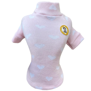 Camiseta Tricot Coração Rosa