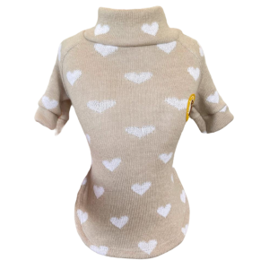 Camiseta Tricot Coração Bege