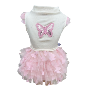 Regata com Tule Borboletas Rosa Bebê 3D