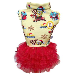 Regata com Tule Bob Esponja Natal