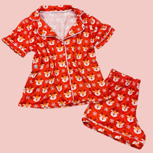 Pijama Adulto Rena Vermelha Feminino