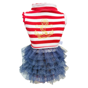 Regata com Tule Marinheiro Vermelho