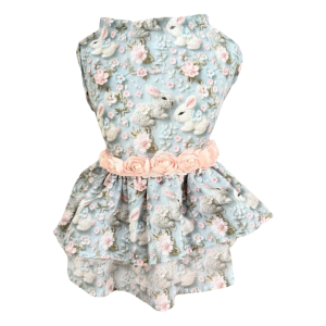 Vestido Coelhinho Bordado Azul