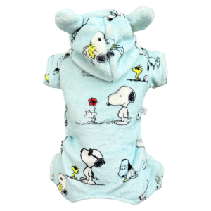 Pijama Fleece Snoopy Azul Bebê