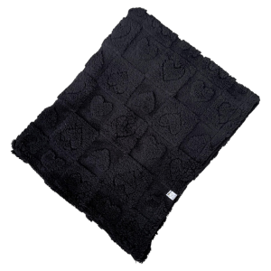 Manta Fleece Coração Preta
