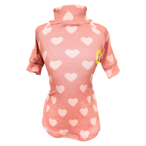 Camiseta Canelada Coração Bege