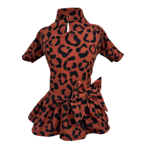 Vestido Veludo Oncinha Escura