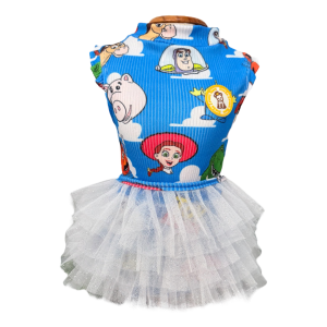 Regata Canelada com Tule Toy Story Azul