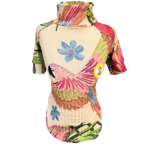 Camiseta Canelada Estampa Farm Bege